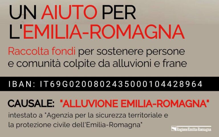 Alluvione Emilia Romagna: insieme sosteniamo l’emergenza